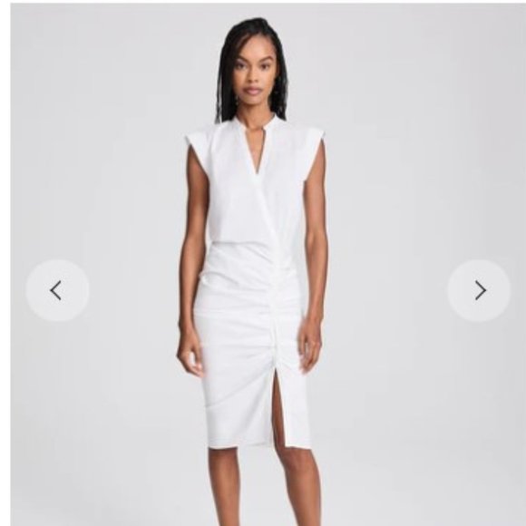 Veronica Beard Dresses & Skirts - Veronica Beard White Ruched Shirtdress Size 6